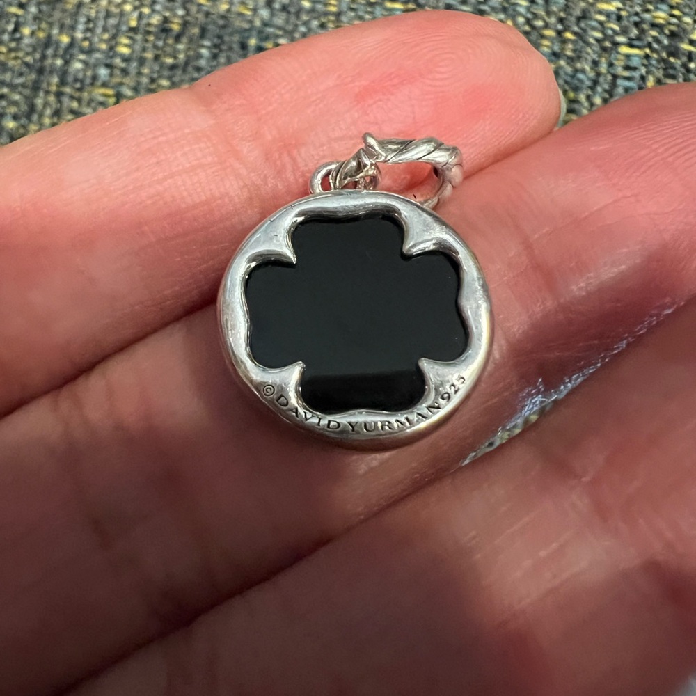 David Yerman Clover Black Onyx Pendent - Picture 5 of 5
